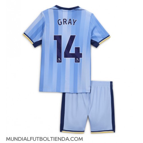 Camiseta Tottenham Hotspur Archie Gray #14 Segunda Equipación Replica 2024-25 para niños mangas cortas (+ Pantalones cortos)